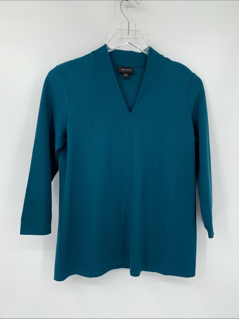 J Jill Wearever jersey knit tunic top shirt blouse stretch teal blue new XS